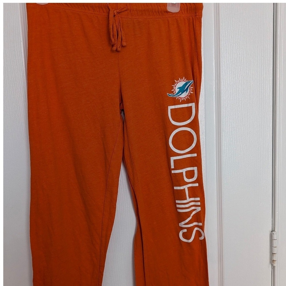 NFL Team Apparel Miami Dolphins Womens Orange Pajama Lounge Pants Size M Pajamas